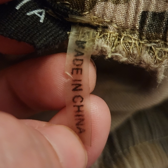 STORIA Taupe Camo Camouflage Cropped Ankle Distressed Military Zipper Joggers S - Picture 8 of 8